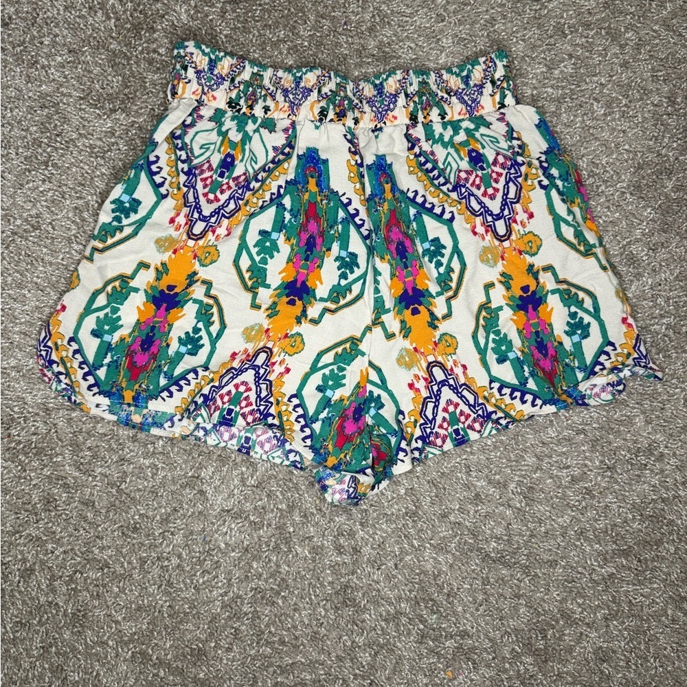 Zara Colorful Patterned Drawstring Shorts - image 6